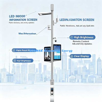 Высококачественный Smart City Smart Pole, Интеллектуальный уличный светодиодный столб с светодиодным дисплеем и динамиком для общественного вещания