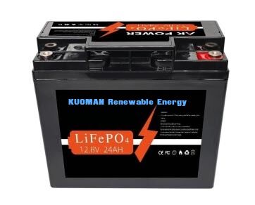 12V 24Ah LiFePO4 аккумулятор с энергией 307,2Wh и материалом корпуса ABS для глубоких циклов