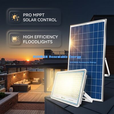 High-Efficiency 120LM/W Bright Solar Floodlight with IP65 Waterproof and PRO MPPT Controller