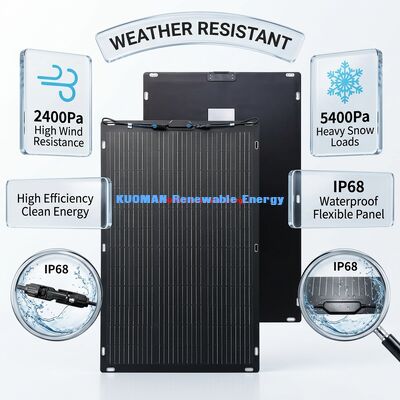 200W IP67 360-градусная гибкая солнечная панель для дома на колесах и дома, двусторонняя солнечная панель