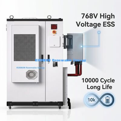 Промышленная уличная система накопления энергии на аккумуляторах с литий-железо-фосфатной батареей емкостью 107,52 кВтч и степенью защиты IP54