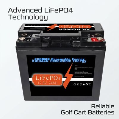 12V 24Ah LiFePO4 аккумулятор с энергией 307,2Wh и материалом корпуса ABS для глубоких циклов