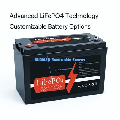 12V 100Ah 1280Wh Литийная батарея с глубоким циклом с 8000 циклами для хранения энергии и питания корзины для гольфа