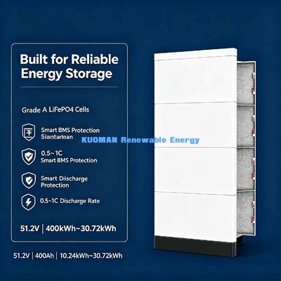 Безопасный аккумулятор LiFePO4 51.2V CE UL RoHS сертифицирован более 8000 глубоких циклов зарядки