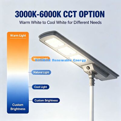 50W 220lm/W Высокоэффективный солнечный уличный фонарь IP65 водонепроницаемый интегрированный солнечный светильник
