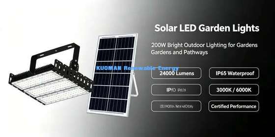 200W Split Solar Panel LED Flood Light IP65 Weatherproof Outdoor Parking Lot Stadium Modular Light