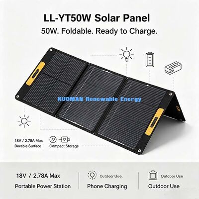 60W компактное складное солнечное зарядное устройство, автономная солнечная панель для кемпинга и резервного питания при отключении электроэнергии
