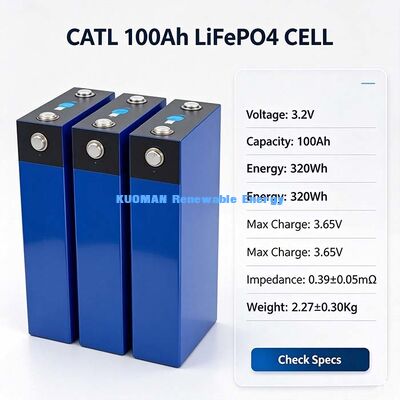 3.2V 100Ah Lifepo4 Призматическая литий-ионная ячейка, полные положительно-отрицательные терминалы, батарея для хранения солнечной энергии